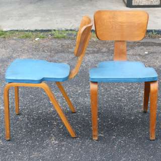 Vintage Thonet Molded Birch Plywood Frame Chairs  