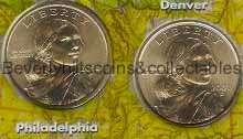 2001 Sacagawea Dollar 2 coin Set Philadelphia Denver  