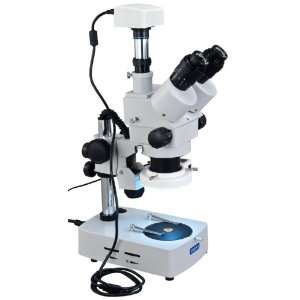 Trinocular Stereo Microscope + 1.3MP USB Camera and 54 LED Light 