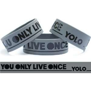  Gray YOLO You Only Live Once Wristband Jewelry