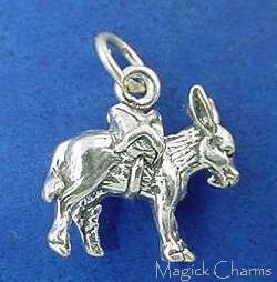 Sterling Silver PACK DONKEY Burro Mule 3D Charm  