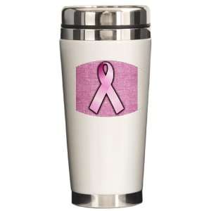  Ceramic Travel Drink Mug Breast Cancer Pink Ribbon 