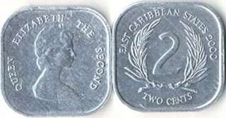 This is a East Caribbean States 7 piece average circulated coin set: