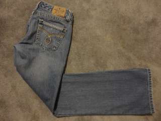 ROXY Low Rise Boot Cut Cotton Jeans ~DISTRESSED~ sz 3  