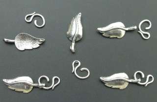 15 Sets Tibetan Silver Leaf Hook Clasps SB081  