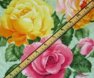 Beautiful Summer Rose Flower Garden Sew Quilt Craft Cotton Panels 