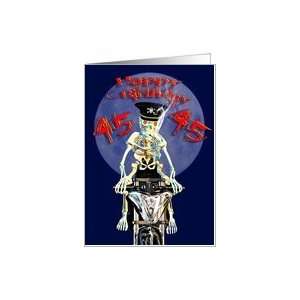  45th birthday skeleton biker Card Toys & Games