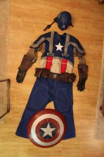 Captain America The First Avenger Costume Cosplay Suit Helmet Shield 