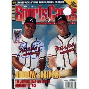  Andruw Jones Autographed/Signed Magazine Page: Sports 