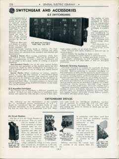 1934 GENERAL ELECTRIC Catalog ASBESTOS Switchboard GE Electrical 