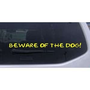 Yellow 52in X 3.9in    Beware Of The Dog Decal Animals Car Window Wall 