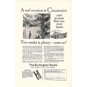  1926 Burlington Travel Bureau Vacation in Colorado Print 