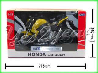 12 Honda CB1000R HI RES Yellow Motorcycle Model 1809#  