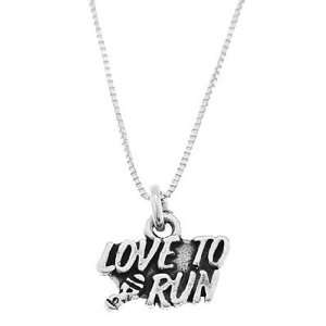  Sterling Silver One Sided Love to Run with Shoeprint 