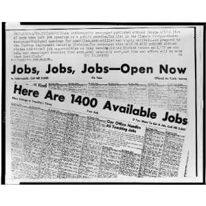   newspaper,employment opportunities,1961,IN