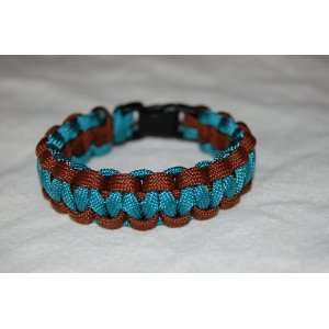  New (Small) 7 550 Paracord Bracelet Turquoise and Brown 
