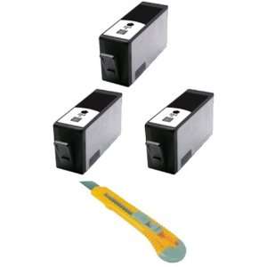  Three Black Ink Cartridges HP 564 XL HP564 HP564B + Cutter 
