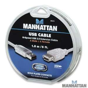 Manhattan, 6 feet Hi Speed USB 2.0 A/Male to A/Female Extension Cable 