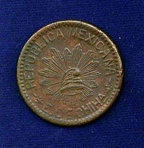 MEXICO REVOLUTIONARY CHIHUAHUA  1915  10 CENTAVOS COIN, XF40+