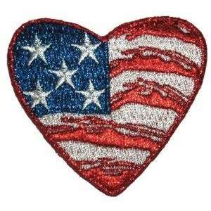  Patriotic heart USA iron on patch applique Everything 