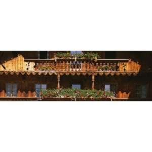  Potted Plants on Balcony Railings, Tirol, Austria by 