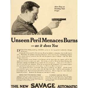  1912 Ad Savage Ten Shot Automatic Weapon Rifles Pistol 