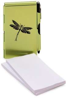  Black Dragonfly Tattoo Green Memo Mate Note Pad with 