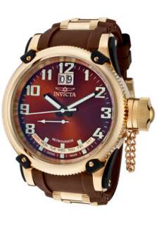 Invicta Mens 1598 Russian Diver Brown Dial 18kt Rose Gold Plated 