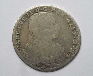 ITALIAN STATES NAPLES CARLINO 1685 SILVER COIN F+ RARE  