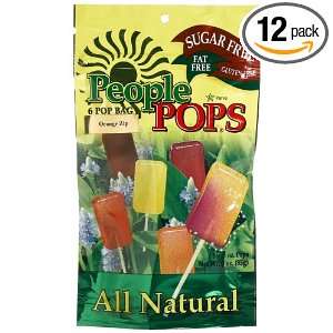 People Pops Orange Zip Pops, 6 Pop Bags (Pack of 12)  