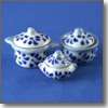 Blue Spotted Flower Pot Dolls house miniature(4066)  