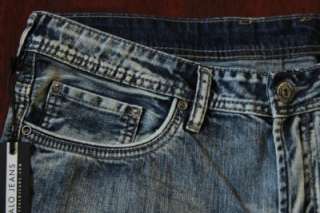 NWT BUFFALO King Slim Boot Vintage Worn Wash Denim Jeans for men 
