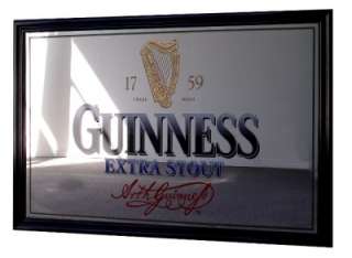 LARGE Guinness 1759 Beer Distributor Mirror Black Frame  