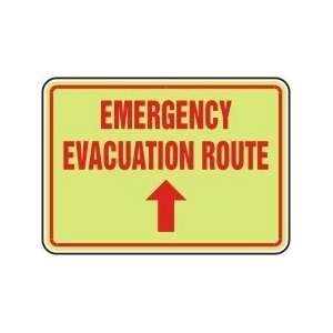  EMERGENCY EVACUATION ROUTE (ARROW UP) 10 x 14 Aluminum 