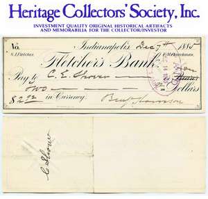 President Benjamin Harrison signed autograph (1833 1901)  