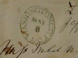 1840s Stampless Cover Washington City DC Dr Luke Howe to Sister  