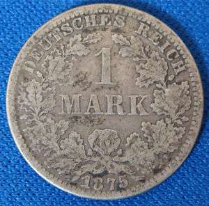 1875 A Germany 1 Mark Silver Coin 9918  
