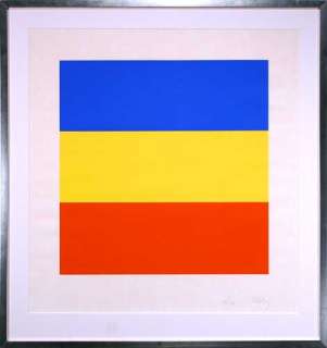   ORIGINAL SIGNED & NUMBERED SERIGRAPH BLUE YELLOW RED FRAMED  
