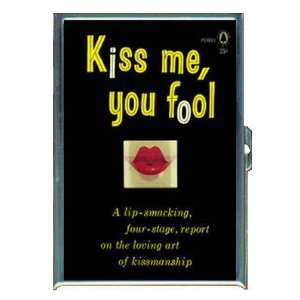  KISS ME YOU FOOL SEXY RED LIPS ID Holder, Cigarette Case 