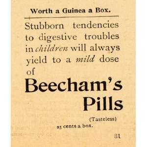  1893 Ad Beechams Pills Childrens Digestive Aid Pricing 