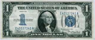 1934 FUNNY BACK BLUE SEAL SILVER CERTIFICATE NOTE  