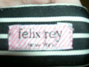 Lot of 2 FELIX REY Black/White & Rainbow Stripe Belts  