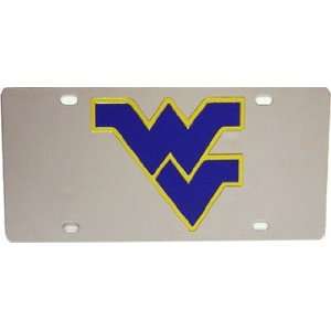 WVU Stainless Steel License Plate: Sports & Outdoors