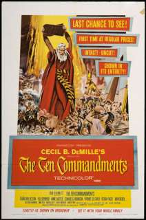 The Ten Commandments 1956 Orig Movie Poster 1 Sheet  
