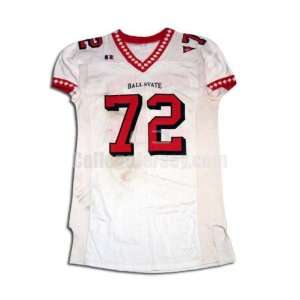   No. 72 Game Used Ball State Russell Football Jersey