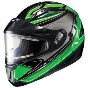 NEW HJC SNOW CL MAX II ZADER HELMET WITH ELECTRIC LENS, BLACK/GREEN 