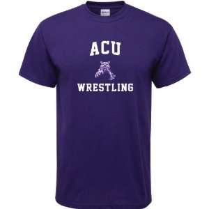   Christian Wildcats Purple Wrestling Arch T Shirt