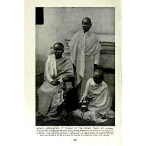  c1920 WOMEN WORSHIPPERS TEMPLE SACRED TOOTH BUDDHA