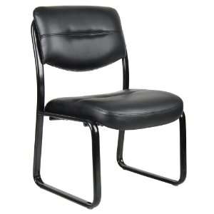  Boss Norstar B9539 Black Leather Plus Armless Guest 