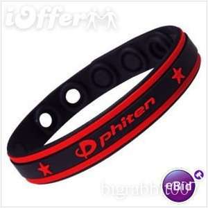  Phiten Bracelet,titanium Bracelet (A) Black Red Arts 